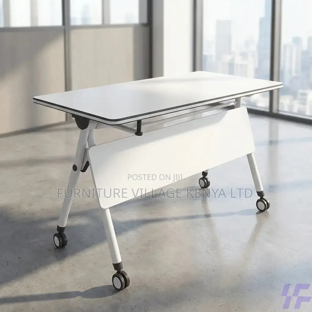Foldable Table; White Foldable Training Office/Home Table