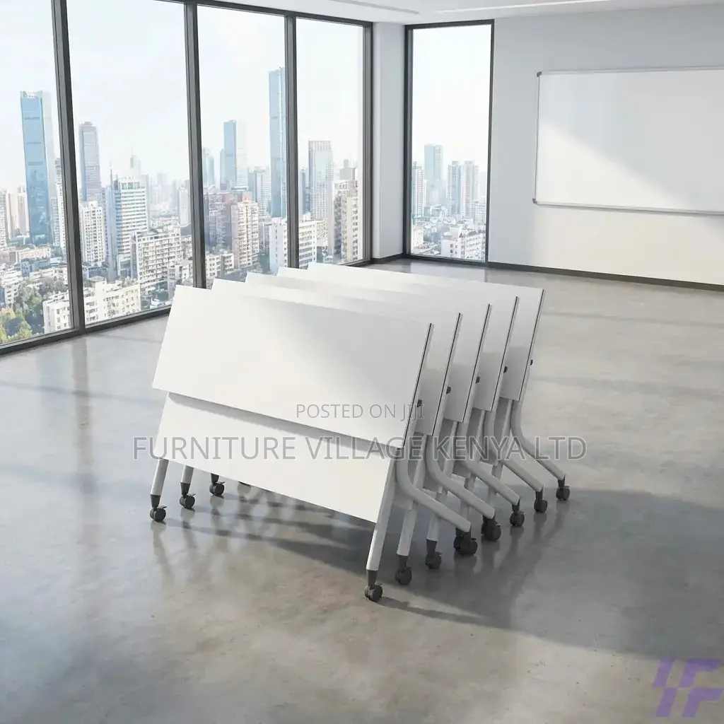 Foldable Table; White Foldable Training Office/Home Table