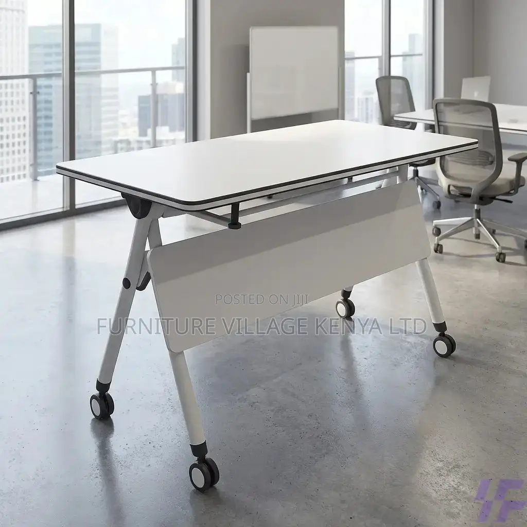 Foldable Table; White Foldable Training Office/Home Table