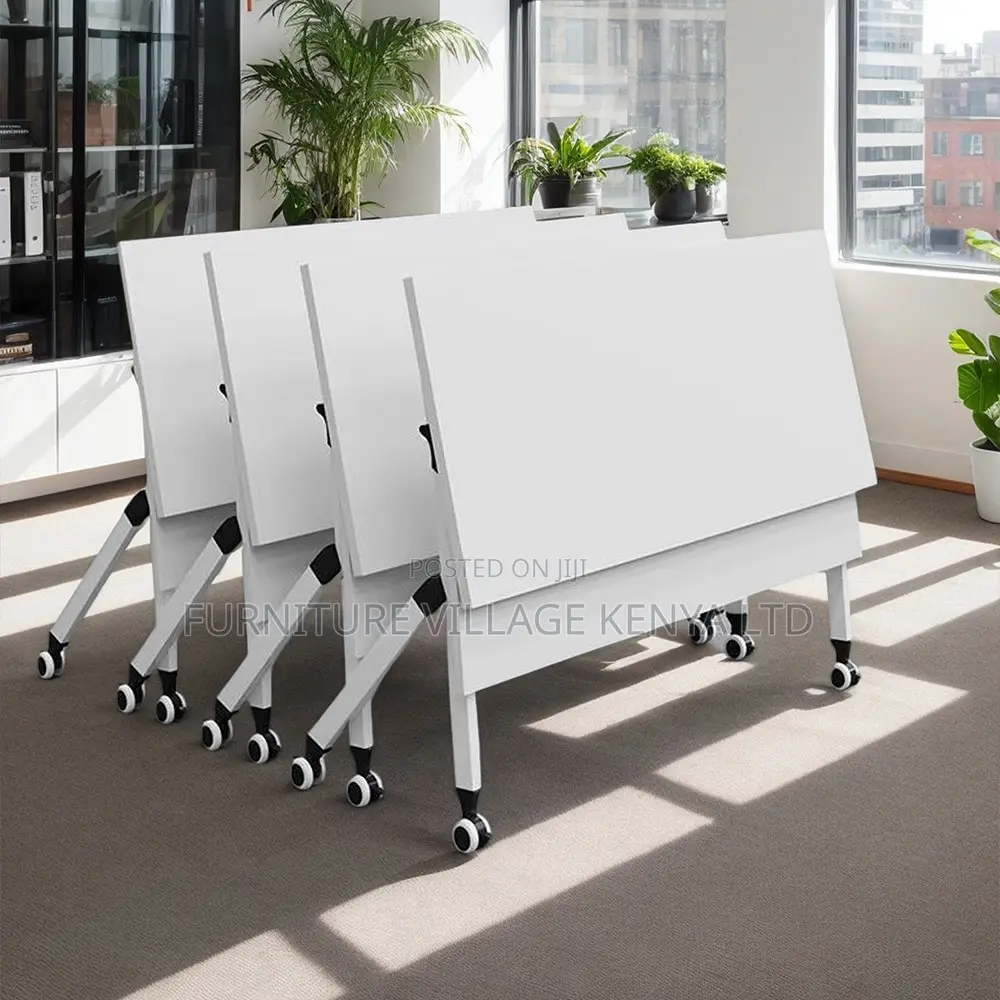 Foldable Table; White Foldable Training Office/Home Table