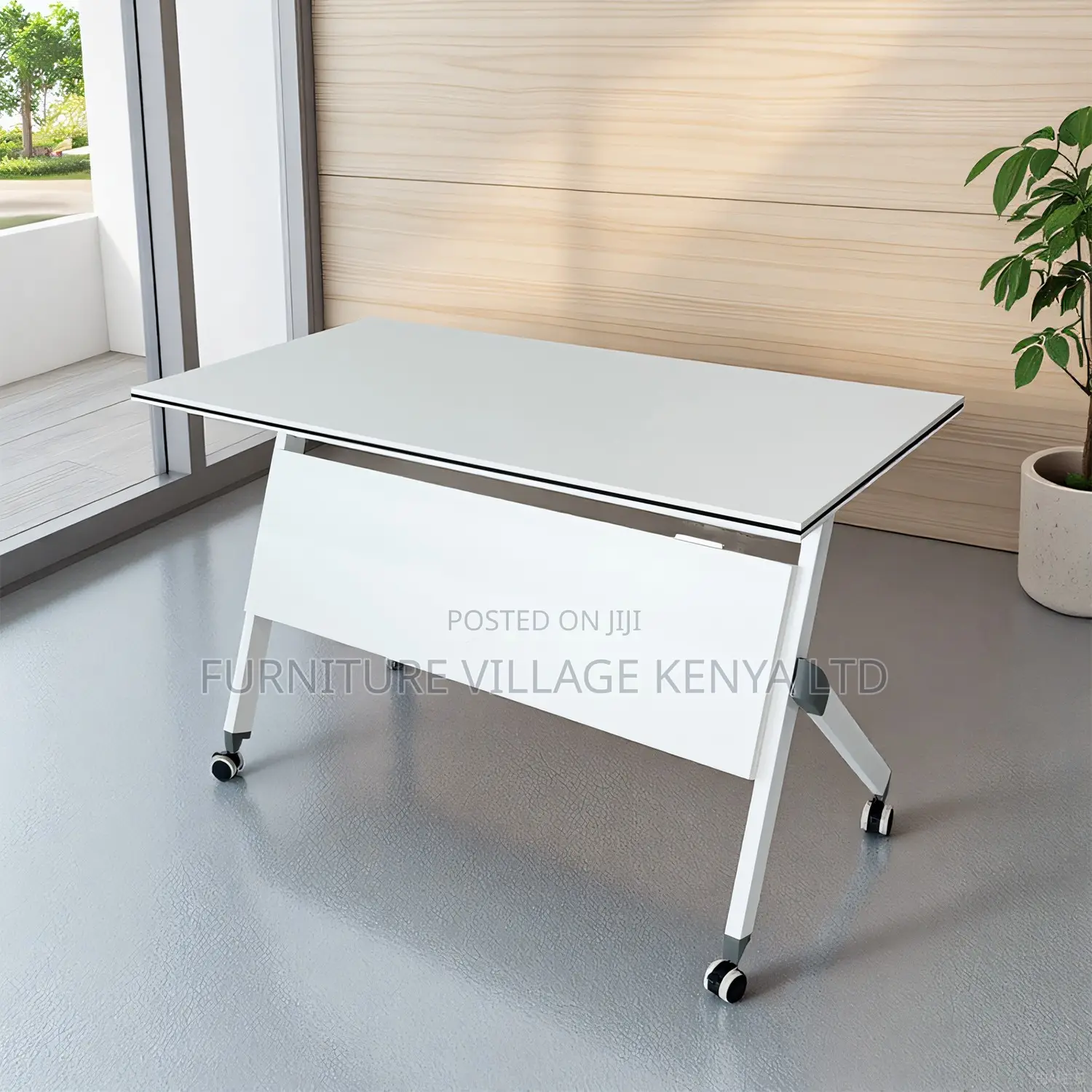 Foldable Table; White Foldable Training Office/Home Table