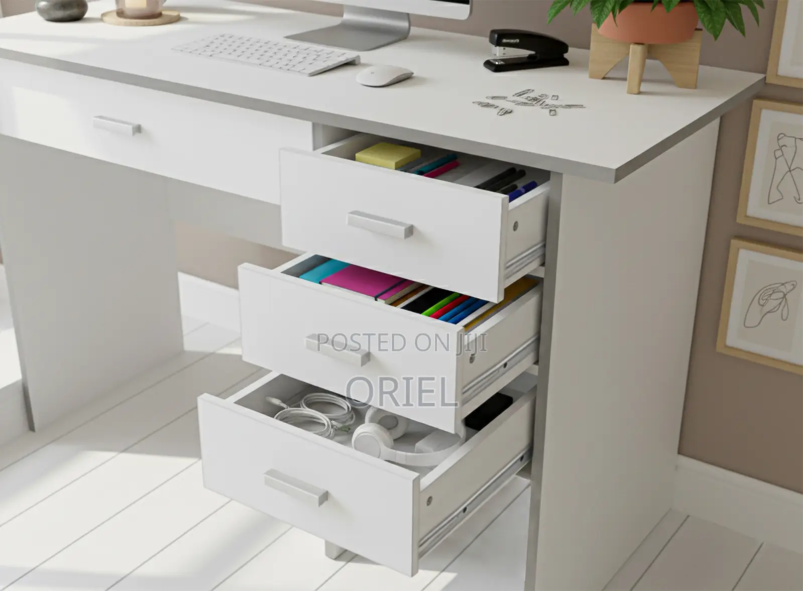 Office Tables: Home Study Desk With Organized Storage Solutions