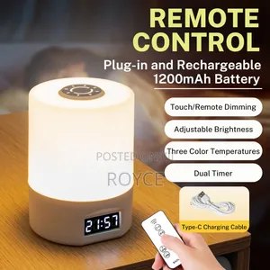 Led Night Lamp With Digital Clock