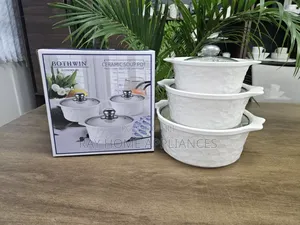 3 Pieces Set Ceramic Casserole Serving Dishes With Glass Cover