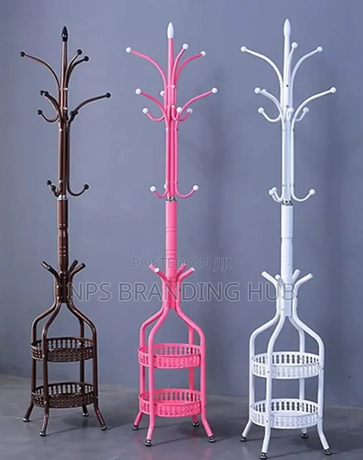 Heavy Duty Wrought Iron Coat/Handbag Floor-standing Rack Ip