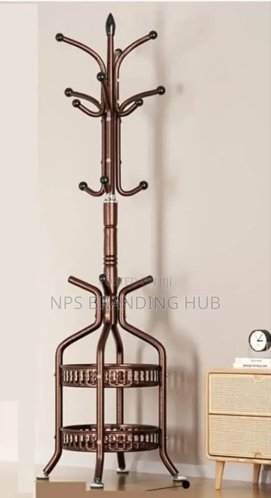 Heavy Duty Wrought Iron Coat/Handbag Floor-standing Rack Ip