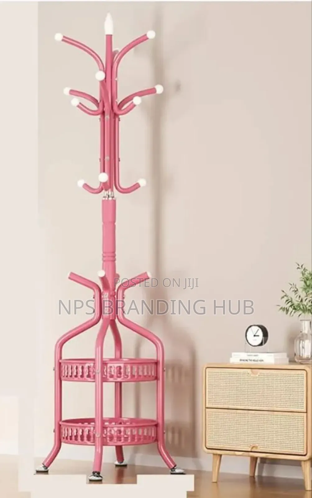 Heavy Duty Wrought Iron Coat/Handbag Floor-standing Rack Ip