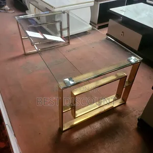 Gold Stand Glass Coffee Table