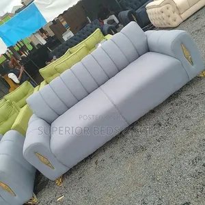 Modern Grey/White 3-Seater Sofa