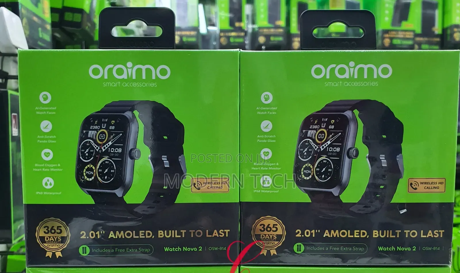 Oraimo Nova 2 Amoled Smartwatch (Bluetooth Call, Ip68, 2.01")
