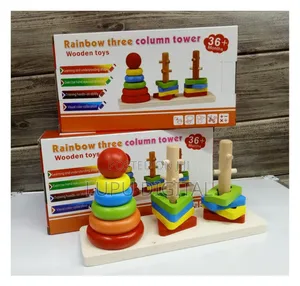 Rainbow Three Column Tower.
Wooden.