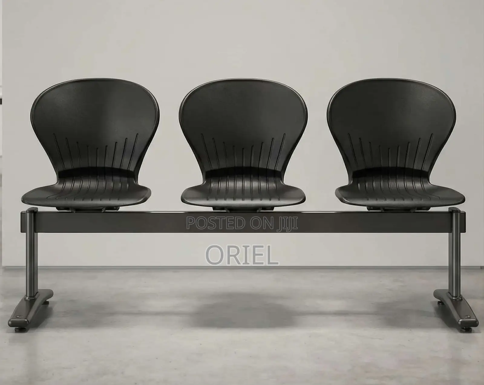 Office Bench : 3-Seater Plastic Modern Waiting Bench