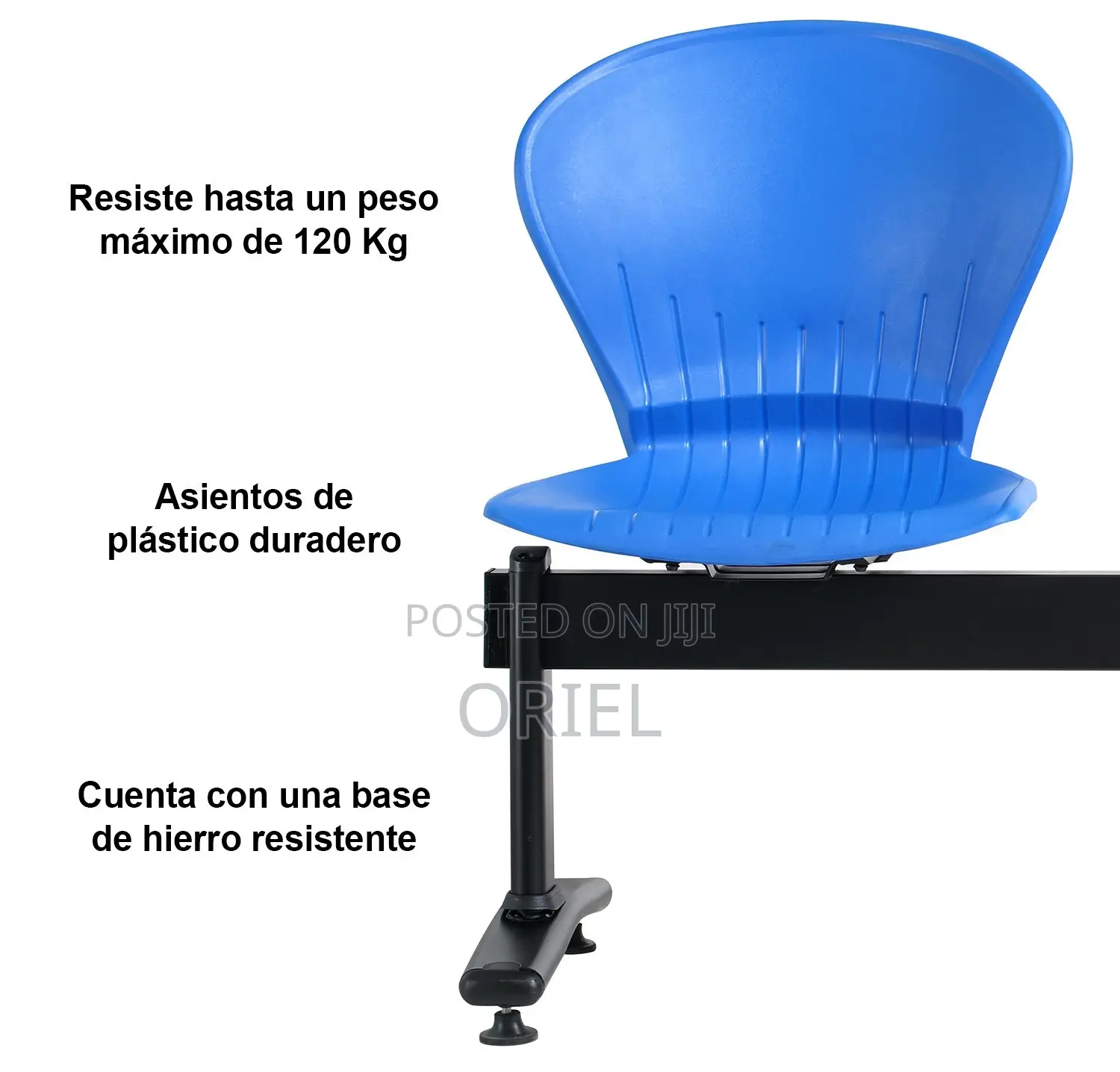 Office Bench : 3-Seater Plastic Modern Waiting Bench