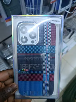 Simelik iPhone 14 Pro Max Carbon Fiber Case in Blue Black Accent