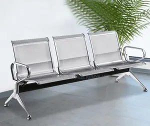 Office Bench; 3-seater Steel Reception Office Bench