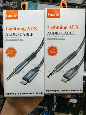 Lightning to 3.5mm Aux Audio Cable 1m Braided - Black
