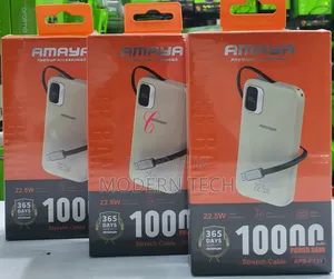 Amaya Apb-F131 *22.5w 10000mah* Power Bank *With Built Cable*