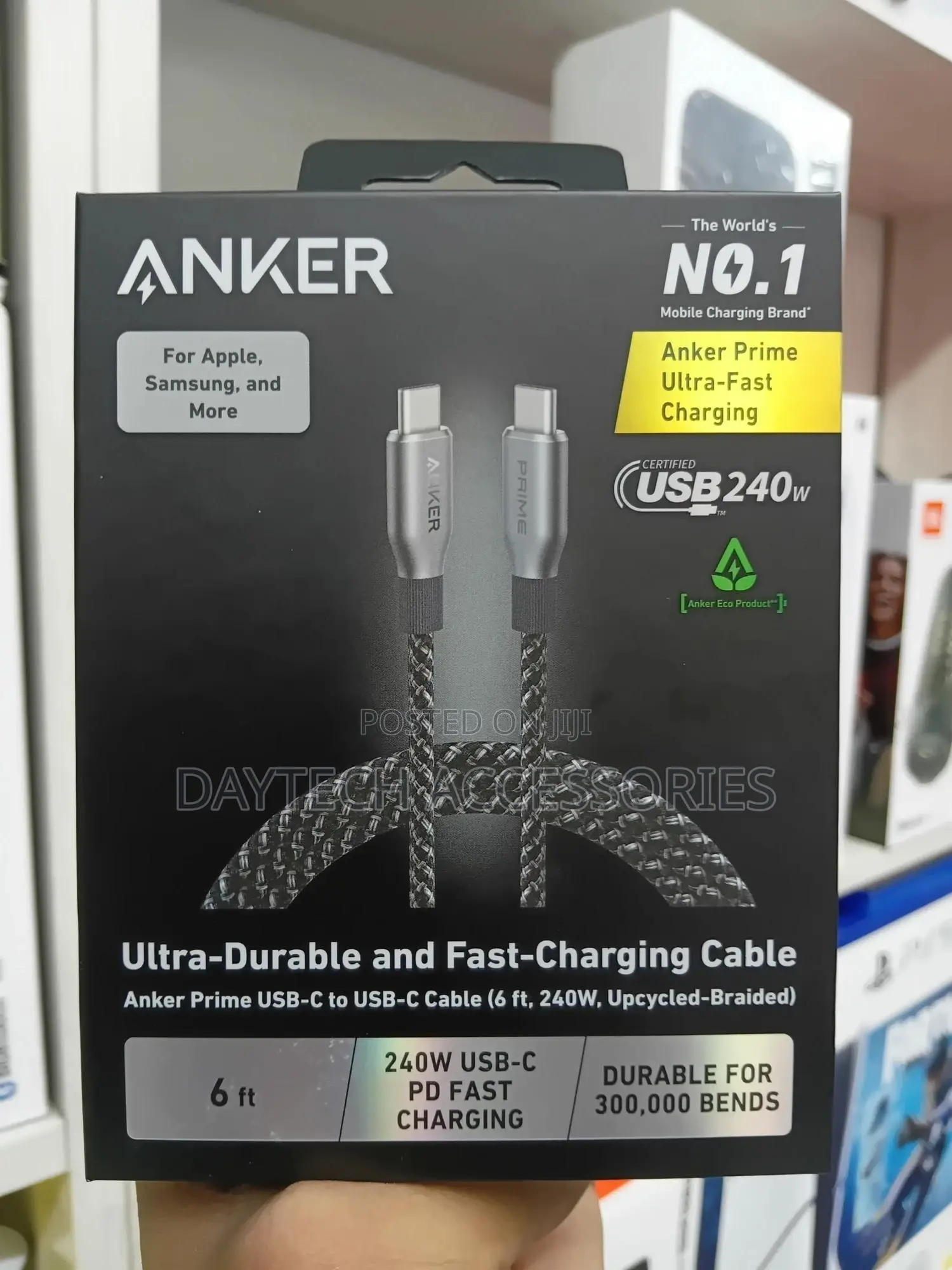 An Anker Prime 240w Usb-C to Usb-C Cable (6 Ft)