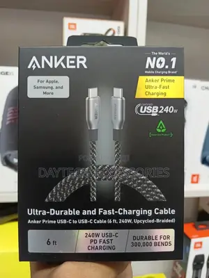 An Anker Prime 240w Usb-C to Usb-C Cable (6 Ft)