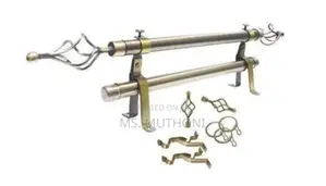 Double Curtain Rods With Antique Brass Finish