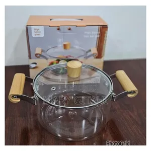 2 Wooden Handle High Boron Heavy  Borosilicate Glass Cookware