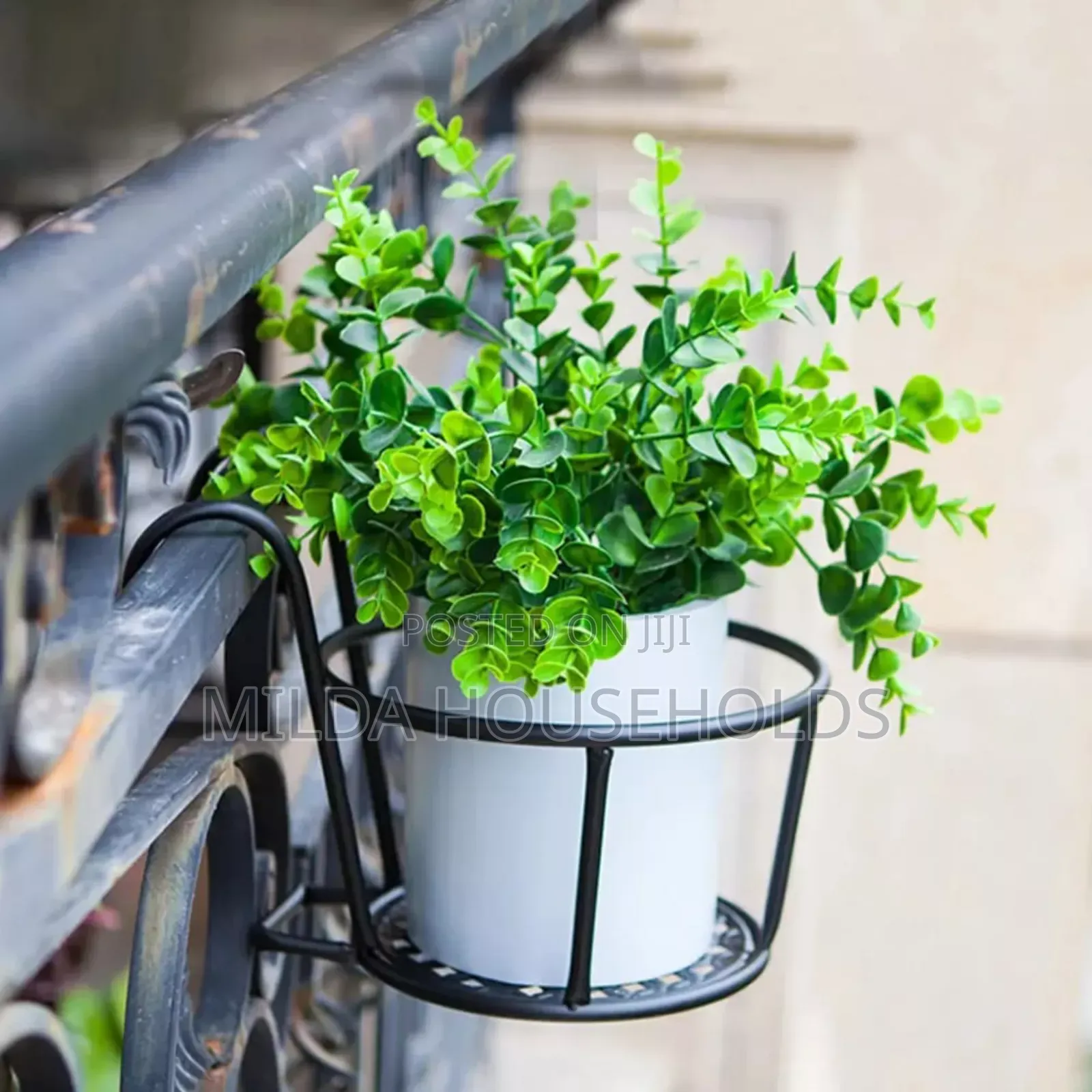 Metallic Over The Balcony Flower Pot Holder