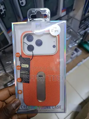 Sawik Premium, Orange-Textured Stand Case for the iPhone 17 Pro