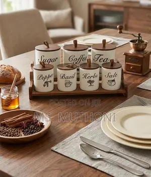 Luxury 8pc -Piece Canister Set (1 Tray + 7 Canisters )