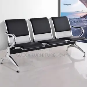 3-link Leather Cushioned Reception Waiting Bench