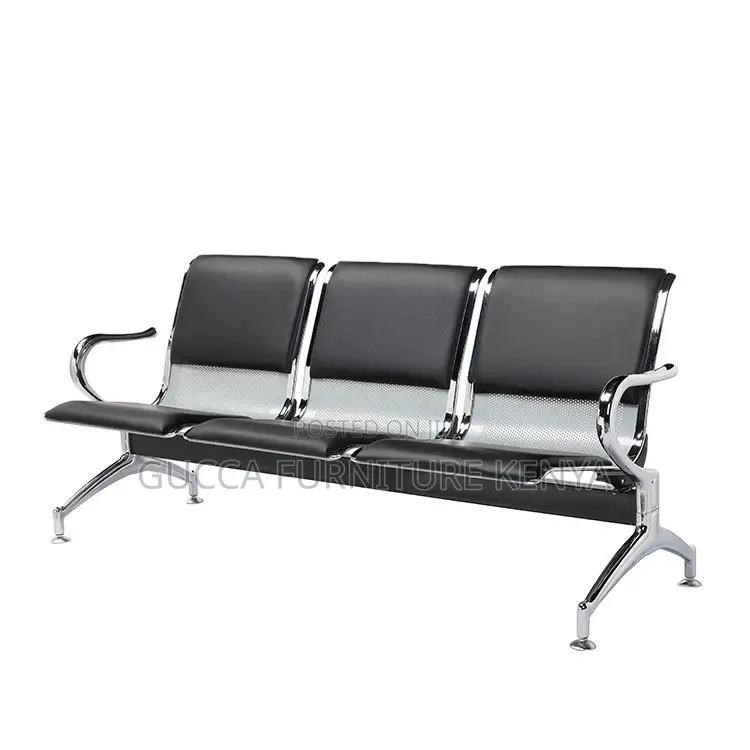3-link Leather Cushioned Reception Waiting Bench