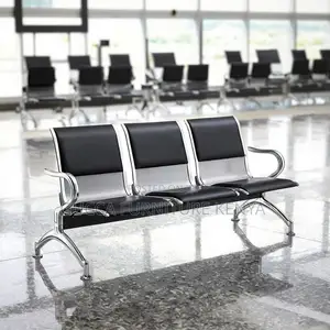 3-link Leather Cushioned Reception Waiting Bench