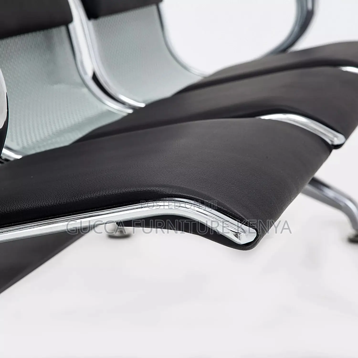 3-link Leather Cushioned Reception Waiting Bench