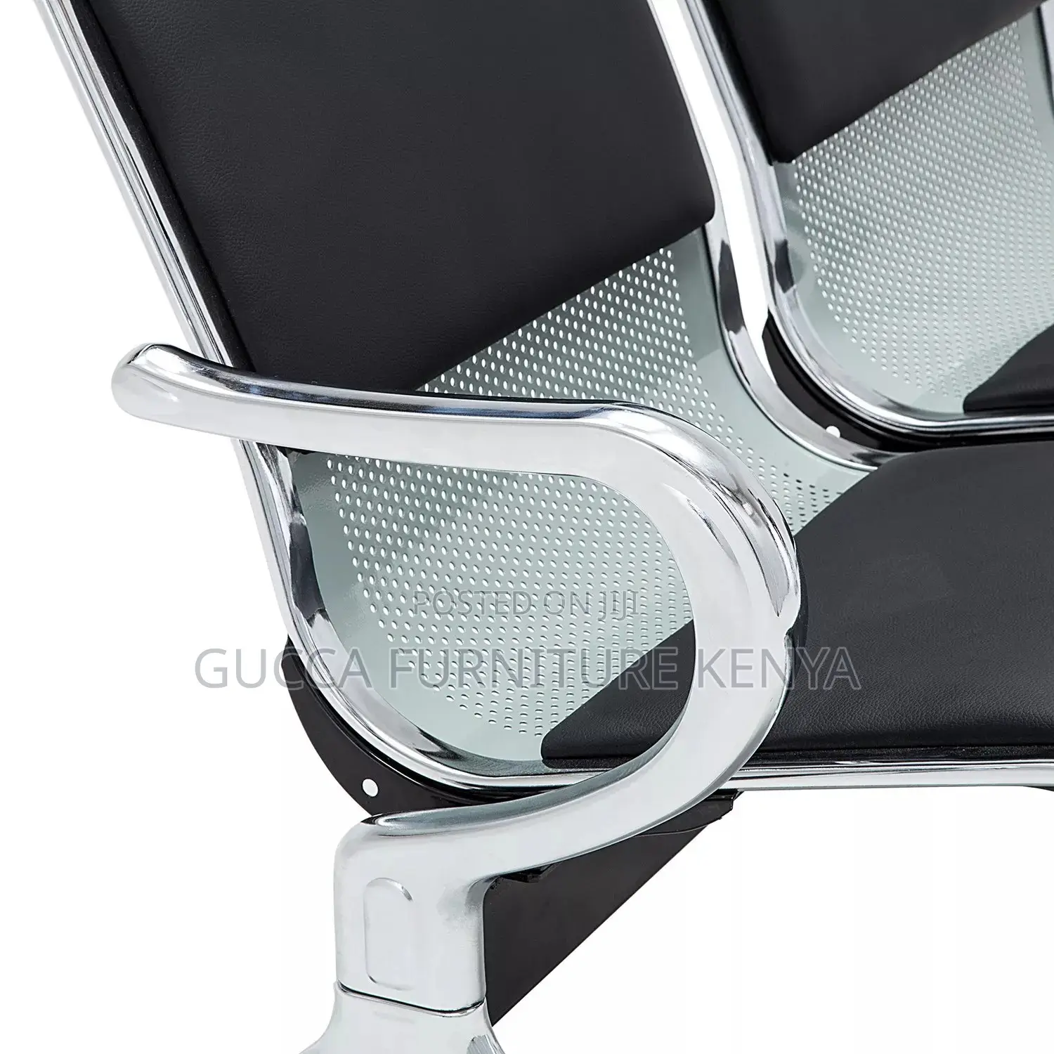 3-link Leather Cushioned Reception Waiting Bench