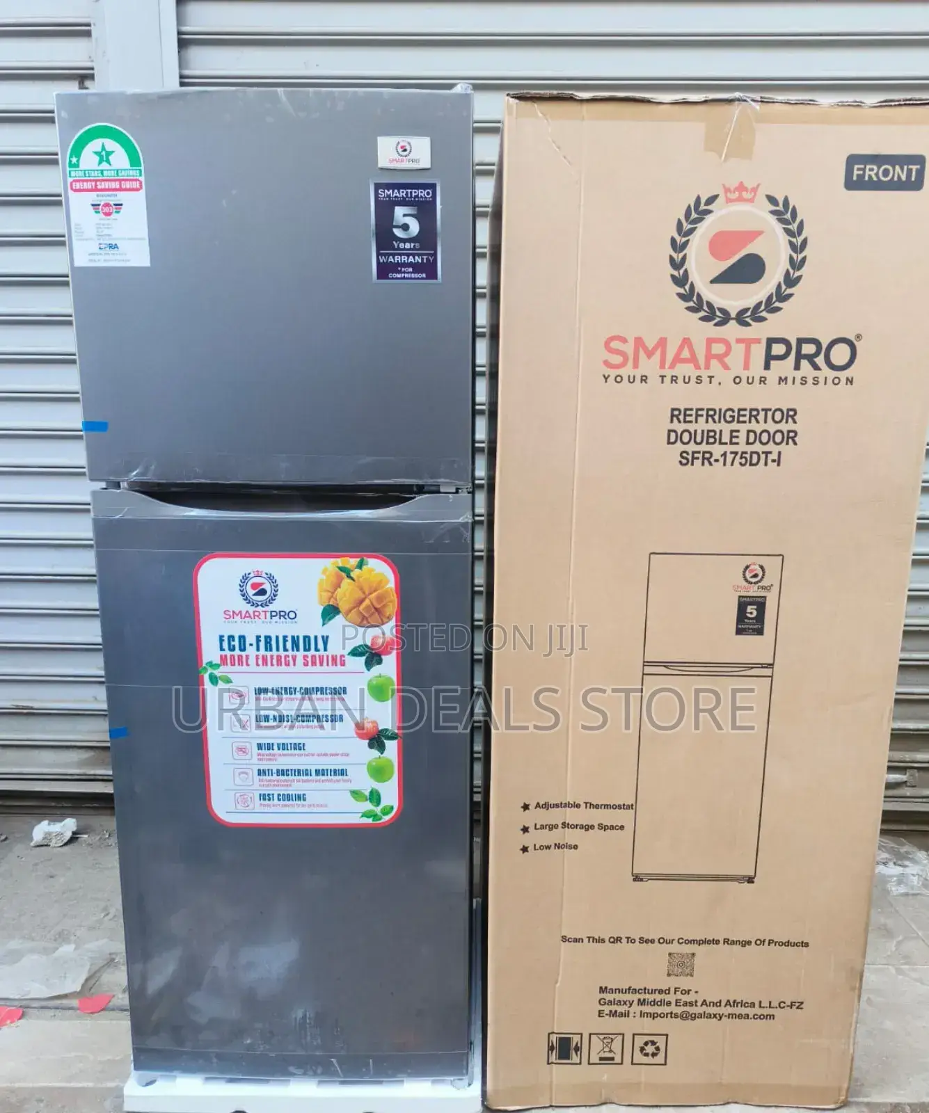 Smart Pro SFR-175-Dt-I Double Door Refrigerator, 138litres - Silver