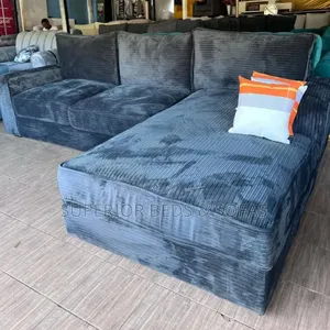 Dark Grey Sleek L-Shaped Sofa (5 Seater)