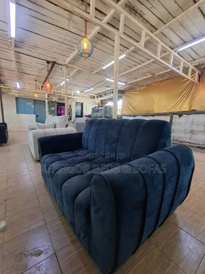 Modern Blue Velvet 3-Seater Sofa