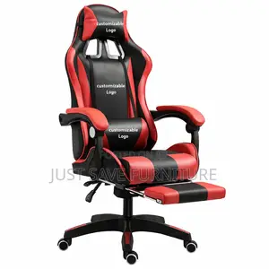 Executive Gaming Chair With Footrest–Ergonomic Adjustable(Red/Black)