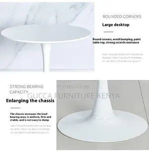 White Marble Top Round Dining Table