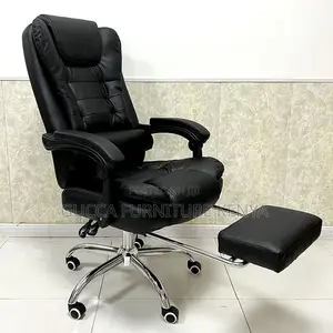 Leather Executive Office Chair With Footrest