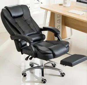 Leather Executive Office Chair With Footrest