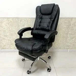 Leather Executive Office Chair With Footrest