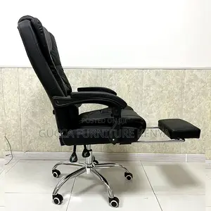 Leather Executive Office Chair With Footrest