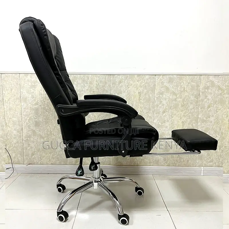 Leather Executive Office Chair With Footrest