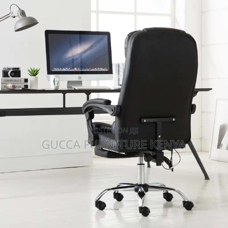 Leather Executive Office Chair With Footrest