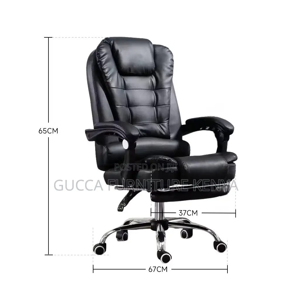 Leather Executive Office Chair With Footrest