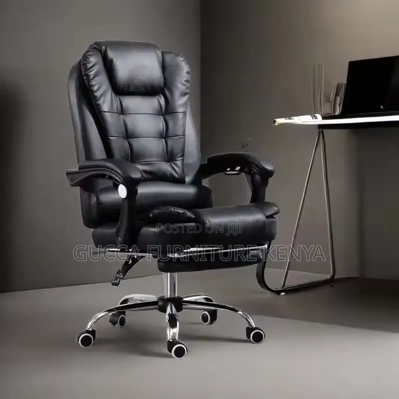Leather Executive Office Chair With Footrest