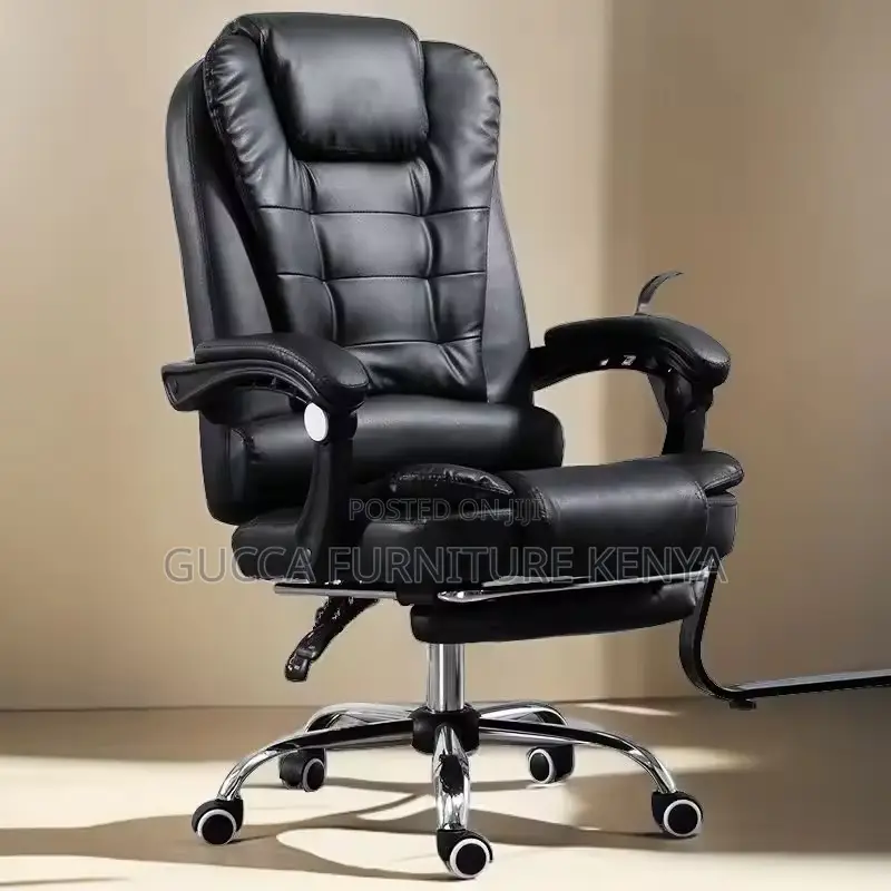 Leather Executive Office Chair With Footrest