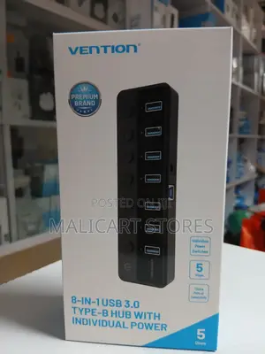 Vention 8-in-1 Usb 3.0 Type-B Hub With Power Switches