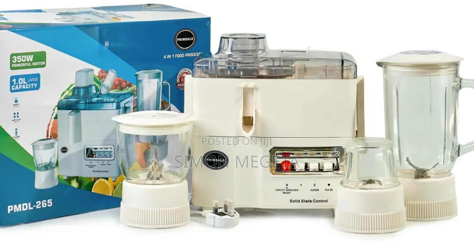 Primdale 4-in-1 Juicer, Blender, Grinder Food Mill Processor