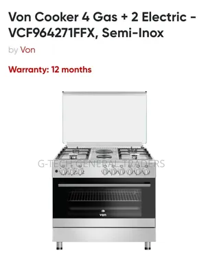 Von 60*90 4gas+2 Hotplate Free Standing Cooker